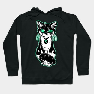 Black and white mystery cat Hoodie